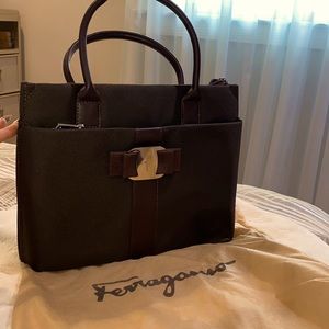 Brown Ferragamo shoulder bag